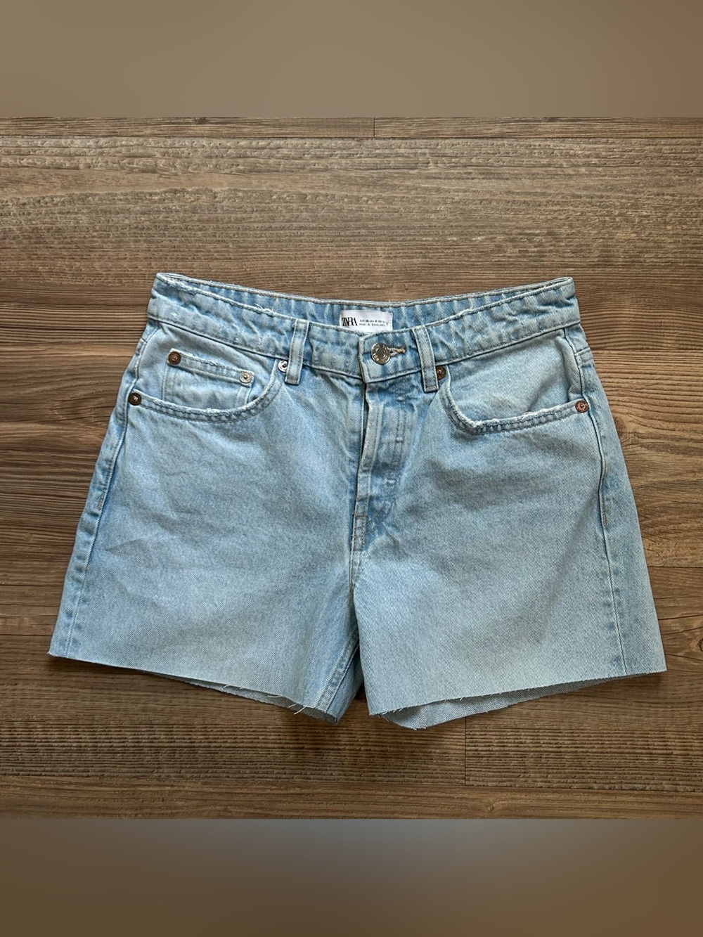 Zara Light Blue Denim Cut Off Shorts